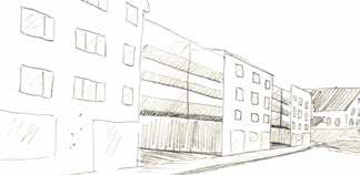 Förslag Kvarter med fasader i gatuliv skapar förutsättningar för attraktiva lokaler för service och verksamheter (ex.