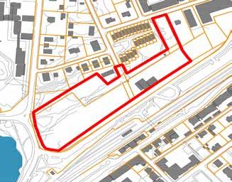 2 Förutsättningar Förutsättningar Västra Stationsområdets historia Innan järnvägen byggdes var Höör en bondby med kyrka, skola och Gästis invid ett vägskäl. Säterigår- Karta från 1865 (Lantmäteriet).