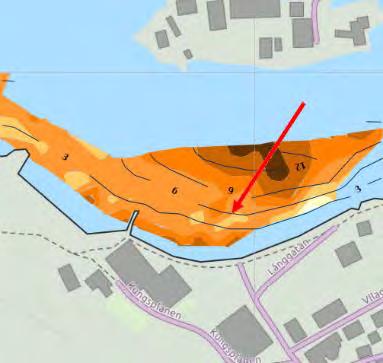 Djup- och Backscatterkartor (hårdhet) baserade på ekolodsdata från Marstrand 2016. Mörka färger i hårdhetskartorna indikerar mjukare botten. Medins Havs- och vattenkonsulter AB 2016.