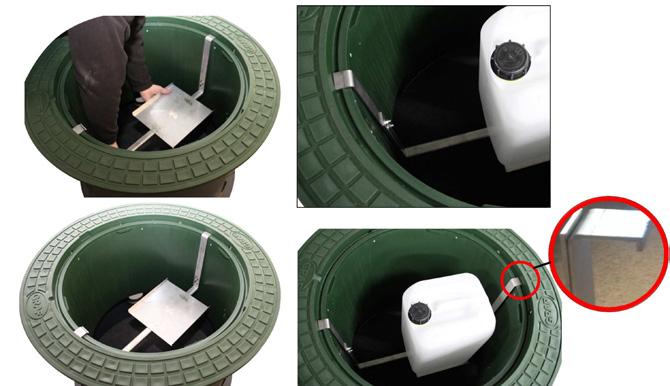 Det är Conclean som installerar dunken i samband med första besöket.