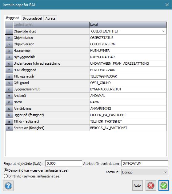 BAL- systeminställningar Inställningarna för BAL nås från BAL-menyn på Leveransfliken samt i Topocads systeminställningar (Hem Systeminställningar). Tips!