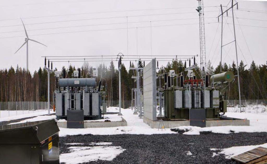 FCG DESIGN OCH PLANERING AB Mikonkeidas vindkraftspark 27 (99) beroende på kraftverkstyp i kraftverkets maskinhus, i ett separat transformatorutrymme i den nedre delen av tornet eller i ett separat