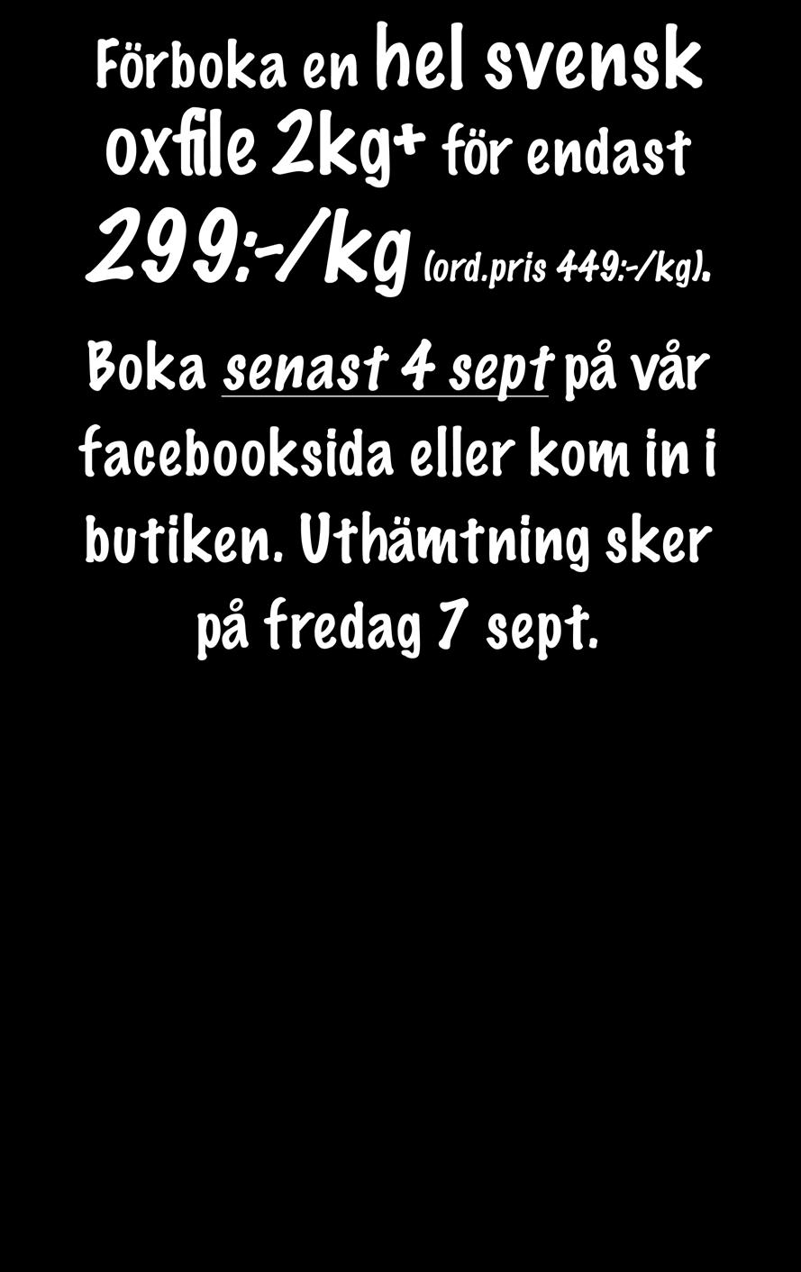 Uthämtning sker på fredag 7 sept.