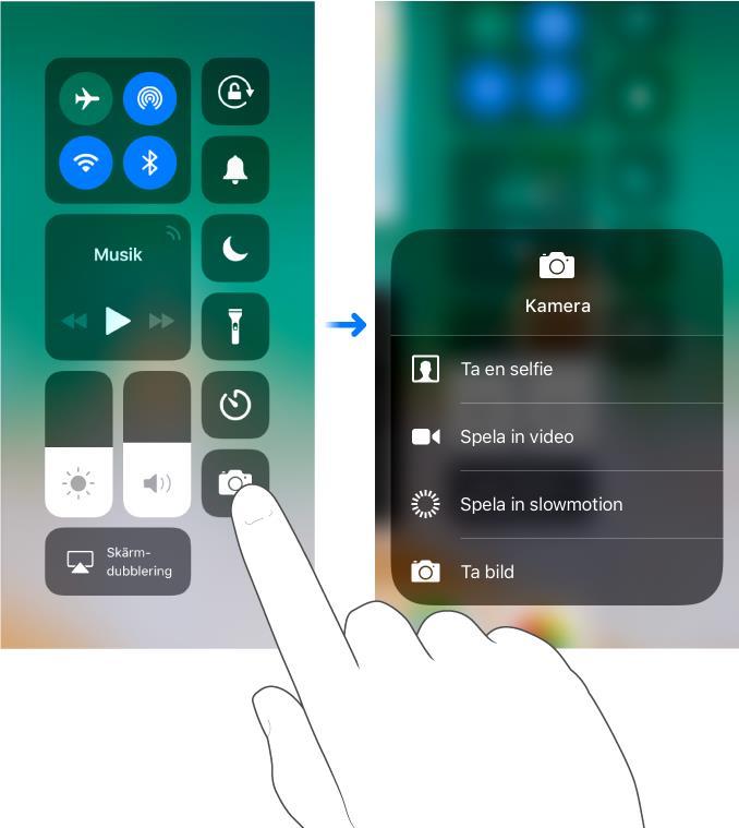 Om en app inte fungerar som den ska kan du tvångsavsluta den. Svep uppåt på appen i appväxlaren. Prova sedan att öppna appen igen.