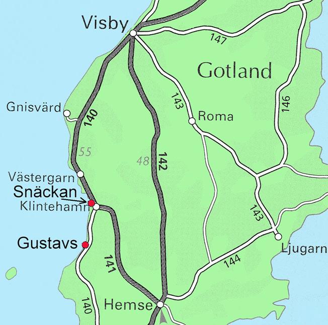 Gustavs Gustavs i Fröjel har tio stugor med plats för ett 50-tal gäster.