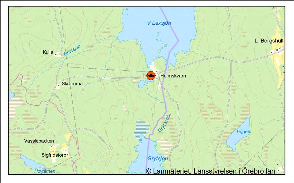 För att få en bättre bild av vilka fiskarter finns i Laxåns avrinningsområde, elfiskades olika lokaler, bl.a. Grytsjöbäcken.