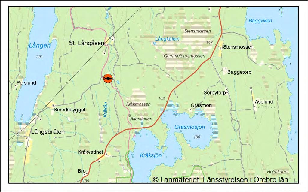 Elfiskestationen i Kråkån. Kölsjöån, 122-665 Vid elfisket fångades 64 öringar, vilket utgör en skattad besättningstäthet av 45 öringar per 100 m 2.