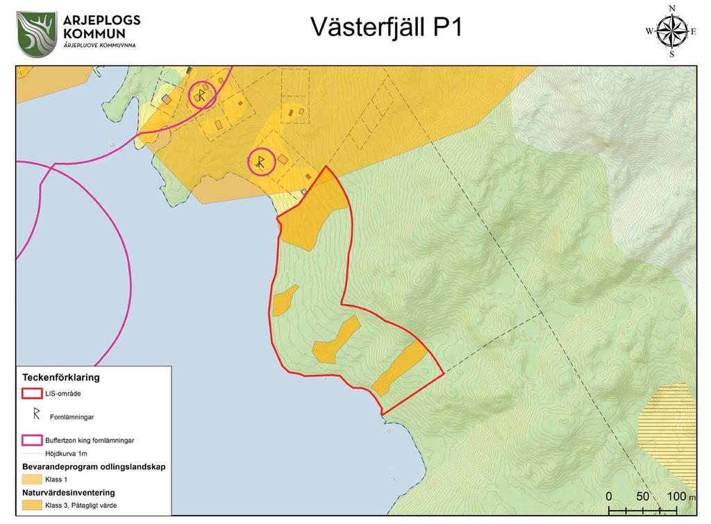 Västerfjäll (P1) Motiv Kompletterande bebyggelse för småskalig fritidshus- natur- och kulturturism i anslutning till ett redan ianspråktaget område utanför de skyddsvärda kulturmiljöerna bedöms bidra