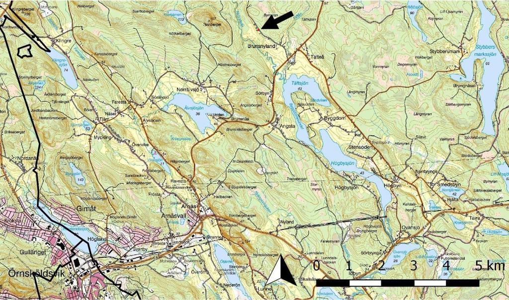 Bakgrund Inför byggande av ett nytt hus på fastigheten Brunsnyland 4:1 i Arnäs socken, Ångermanland har Länsstyrelsen i Västernorrland beställt en särskild arkeologisk utredning steg 2 av Murberget