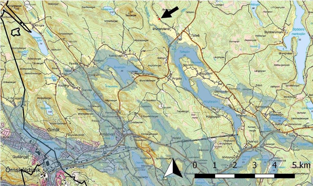(karta a). Dalgången var en havsvik fram till ca 2000 f. Kr, då Täftsjön bildades (karta b och nivån på 50 m.ö.h.). De många lösfynd som hittats utefter detta vattensystem visar tydligt att området var bebott under neolitisktid.