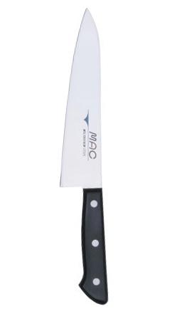 Mac Universalkniv 18 cm Mycket kniv för pengarna. Kockkniv med Mac-skärpa. Det höga bladet gör att du hackar utan att slå knogarna i skärbrädan.