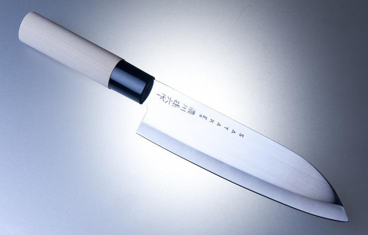 SATAKE Houcho Allround Japansk kockkniv så kallad Santoku modell som hackar och skivar med japansk precission.