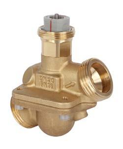 Automatisk flödesbegränsare AB-QM Tryckoberoende linjär styrventil av typen PIBCV (pressure independent balancing and control valve). AB-QM utan ställdon fungerar som en maxflödesbegränsare.