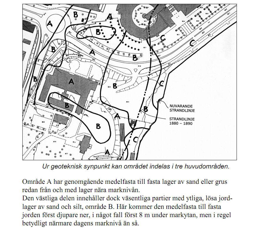 Geotekniska förhållanden En geotekniskutredning finns för området daterad till 2006 och användes till den intillliggande detaljplanen. För mer information se DP120119.