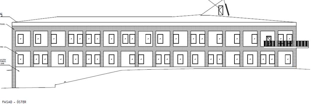 Sida 7(11) Entré Där nya psykiatribyggnaden ligger är marken kuperad och huset kommer att ligga på en höjd. Huset består av verksamheter i två plan.