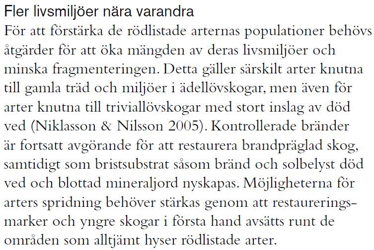 för arter och deras livsmiljöer