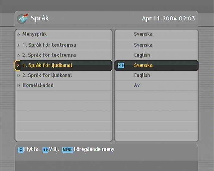 16 Egna inställningar Kapitel 3 Egna inställningar 3.1 Språkinställningar Du kan tilldela språk för menyer, ljudspår och undertextspår. Väj menyn Systeminställningar > Språk.
