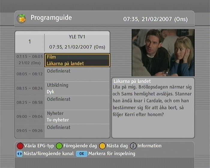 7.1 Spela in ett program 47 7.1.3 Planering av en inspelning med hjälp av programtablån Om den elektroniska programtablån är korrekt, kan du skapa tidsinställda händelser genom att vidta följande steg: 1.