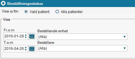 Ny kolumn för Beställare kommer att presenteras i Beställningsstatus.