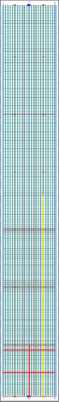 I facket har snitt för max fältmoment (xl = 11,53 m) samt ett snitt nära stöd två