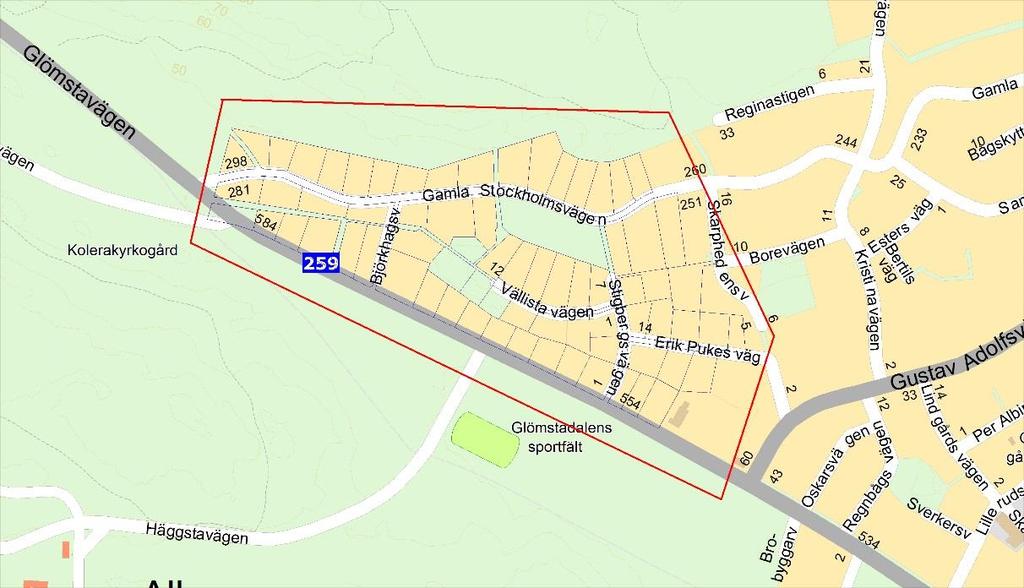 Fullerstaån). VA finns redan utbyggt i stora delar av övriga Glömsta. 2.