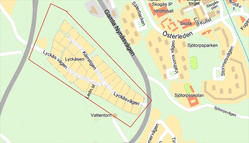 Lyckåsen Figur 2.10: Detaljkarta över Lyckåsen Recipient Magelungen.