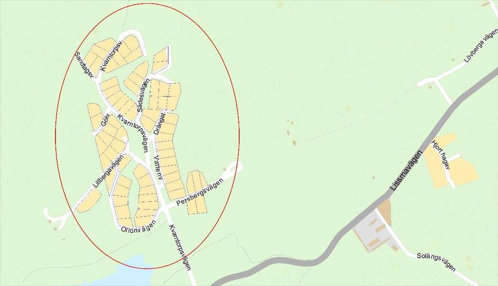 Kvarntorp Lissma Figur 2.12:. Detaljkarta över Kvarntorp (Lissma) Recipient Drevviken (via Lissmaån).