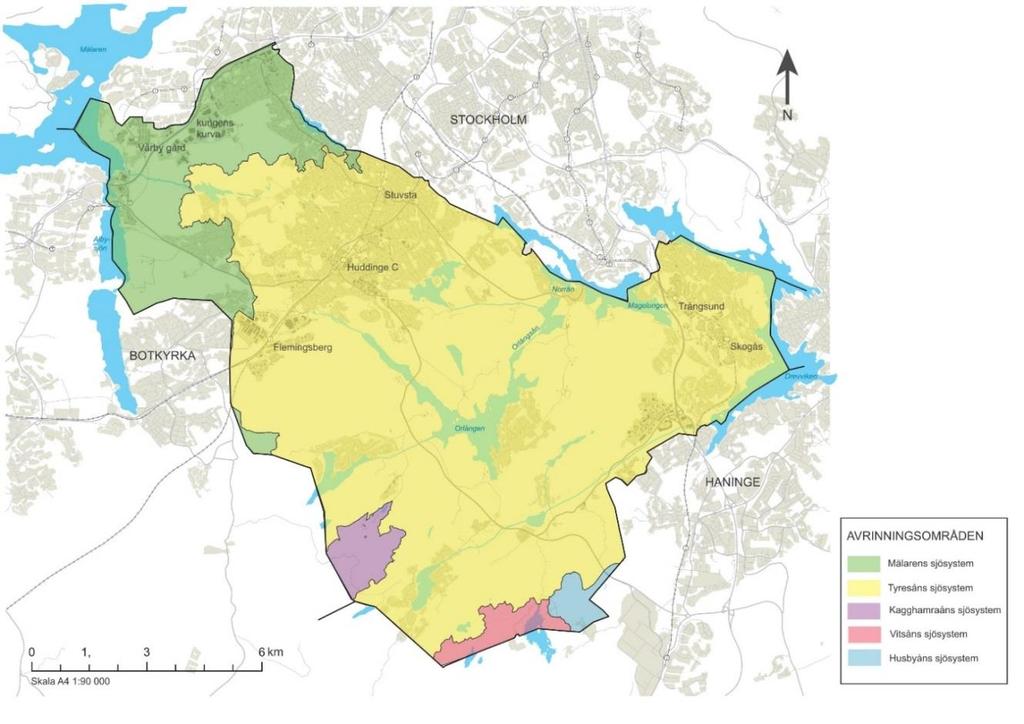 Vatten i Huddinge Sjöar och vattendrag Huddinge är en sjö- och vattenrik kommun, med 22 sjöar och många vattendrag och våtmarker.