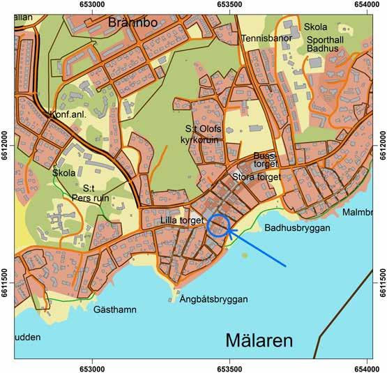 Inledning Med anledning av att Sigtuna kommun skulle byta ut belysningskablar och lyktstolpsfundament i Stora Vattugränd i Sigtuna (för gatans läge, se figur 1 2) har Stiftelsen Kulturmiljövård (KM)