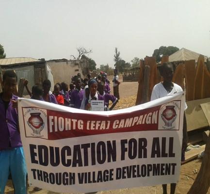 kampanj: utbildning för alla (EFA) -kampanj i Sare Jawbeh. Kampanjen utförs vanligen årligen.
