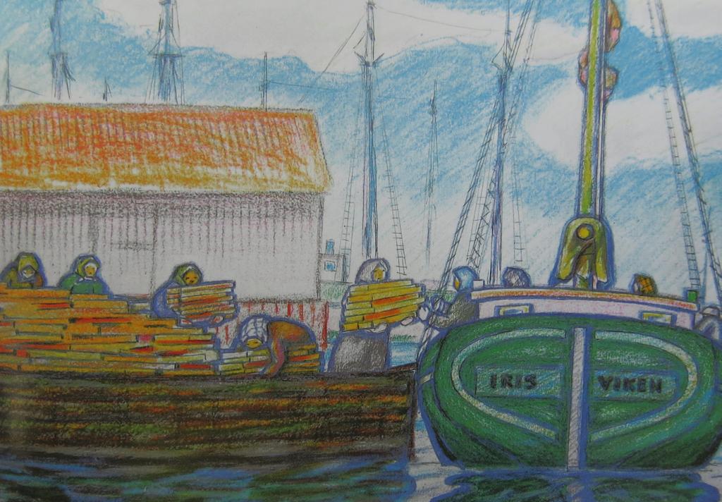 Rikard NÄrlund, f 1948, Fraktfatyget (pastell) Andem mis voliis in dicibunihil hossimu ssediendium hortem tritis C. Sent vigit.
