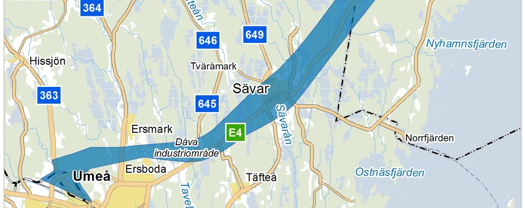 I Järnvägsutredningarna beslutades en utredningskorridor