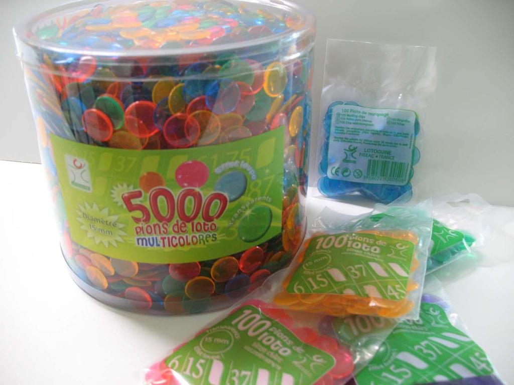 Täckbrickor Beskrivning Täckbrickor i plast Diameter 15 mm Sorterade färger 1 75 För Internbingo Burk om 5 000 eller påse om 100 Artikel nr Burk 790 425 Påse 790 410 Minsta beställning 1 förpackning