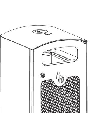 Vrmförzinkt lterntivt förzinkt och pulverlckert. Sträckmetll i mskstorlek: S (30x12mm). Sopsäckhållre 60 L/ 125 L: Förzinkt stål. Avfllsbehållre 60 L: Förzinkt stål.