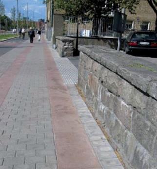 Skånegatan, Göteborg Foto: Sylvia Sundberg Bild 11 Gångriktning ändras 90 grader För att uppfatta en 90-graders riktningsändring när man orienterar längs en naturlig