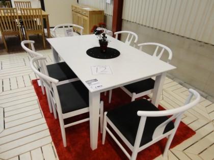 Matgrupp Laura 140 x 90 vit, 6st stolar
