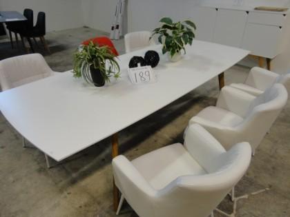 230 x 90 vitt/ek och 6st stolar