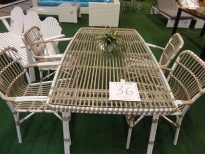 Shabby chic, bord 190 x 87 och 6st stolar
