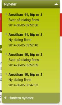 Du kan även ställa in vilka nyheter som skall dyka upp i Nyhetskanalen och i listan nedan,