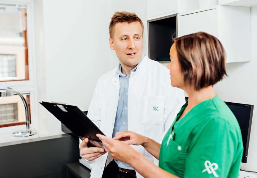 Toni Keski-Jyrä, Ansvarig läkare, Digikliniken Niina Immonen, sjuksköterska Relevant arbete för hälsovårdens specialister Mehiläinen sysselsätter över 11 500 specialister inom social- och