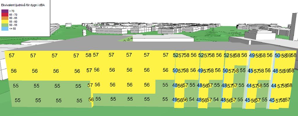 För uteplats får inte ljudnivåerna överstiga 50 dba i ekvivalent nivå respektive 70 dba i maximal ljudnivå. En bullerutredning daterad 2017-02-17, har tagits fram av Structor.