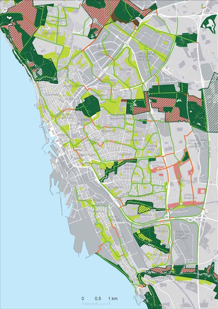 i centralorten Ekologiskt värdeområde Särskilt ekologiskt värdefull mark Park- och naturmark