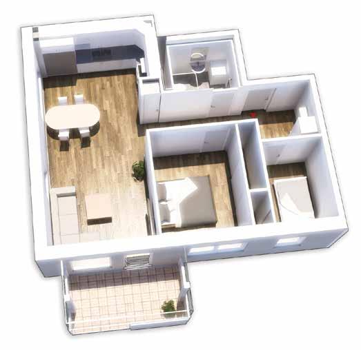 Planritningar 2 rum och kök, 55 m 2 En per