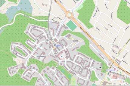 Grönområden i närheten Blackeberg har relativt god tillgång på grönområden. Den aktuella platsen för de nya studentbostäderna ligger som en grönkil in i området.
