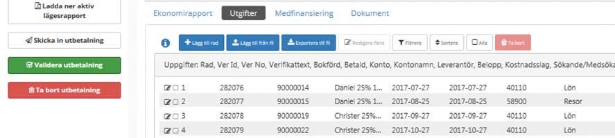 Om information saknas visas ett felmeddelande med detaljerad information om vad som behöver åtgärdas innan ansökan kan skickas in.