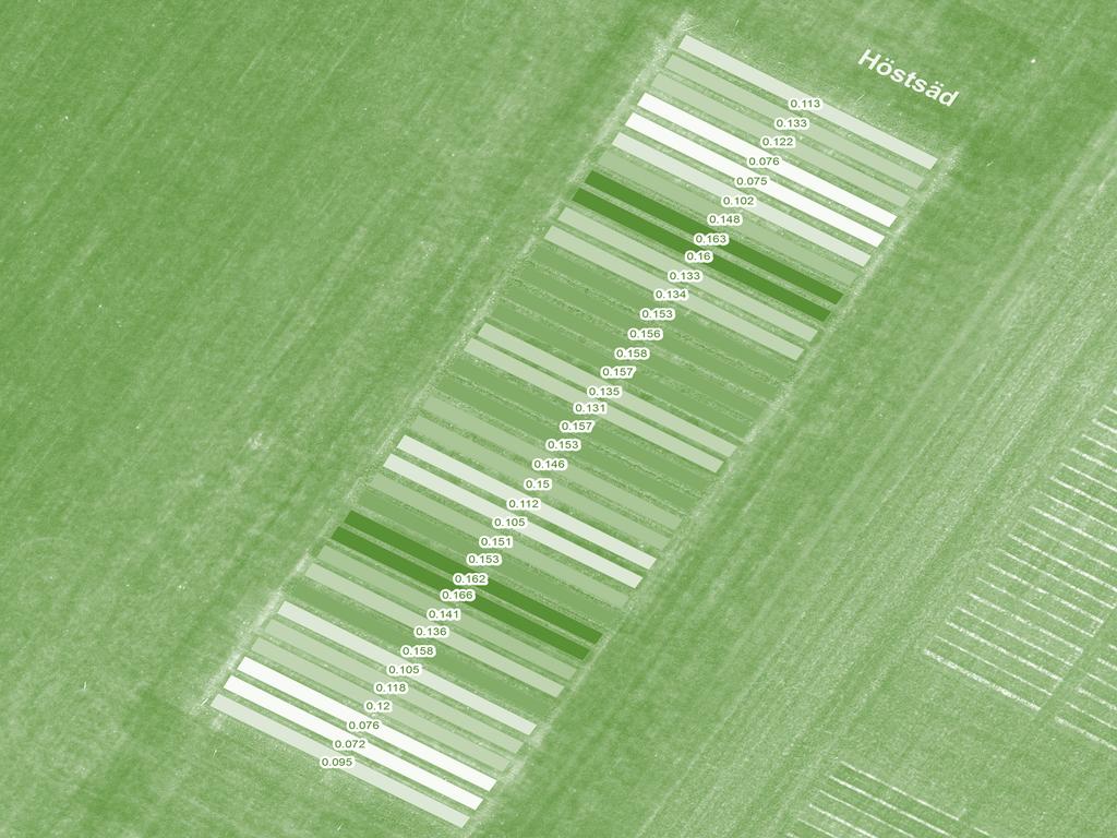 Slutsatser UAV i fältförsök Lätt se kostnadseffektiva tillämpningar Kan kräva viss standardisering av flygning, bildhantering och sensorer Kan ge helt ny information om variationer inom försök kan