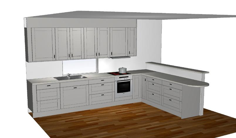 Det industriella köket är superhett med dagens trender men det är en stil som vi tror att man sent kommer att tröttna på. Målad lucka av 16 mm MDF-board med frästa spår.