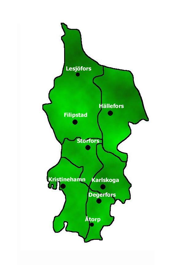 Brandstationer och räddningsstyrkors geografiska placering inom Bergslagens Räddningstjänst.