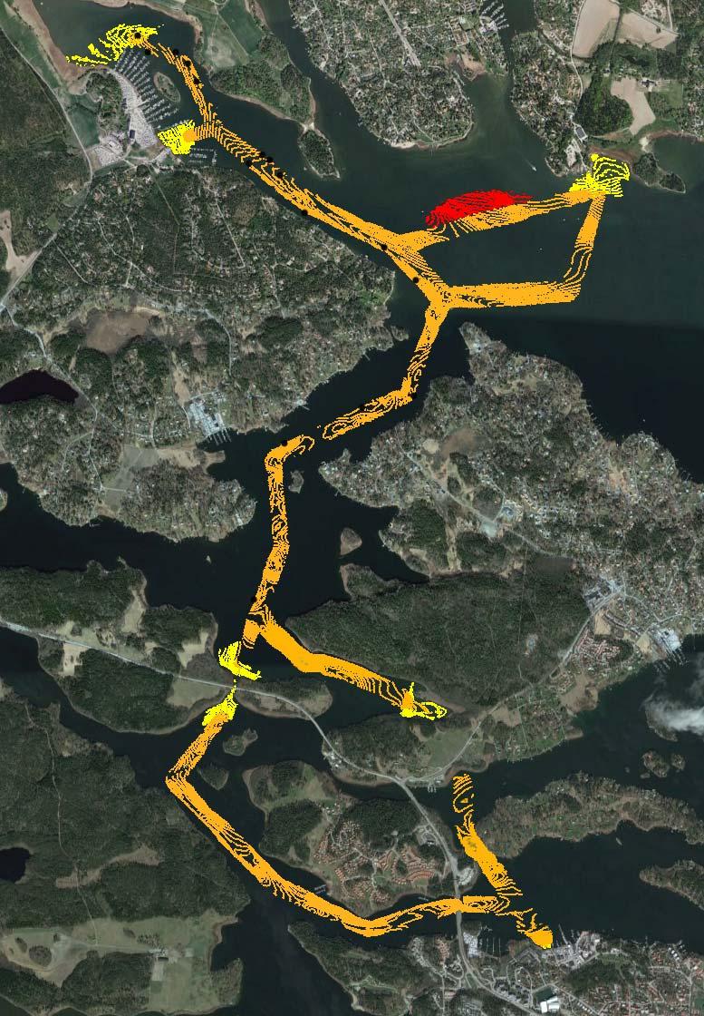 Sjömätning i orange,