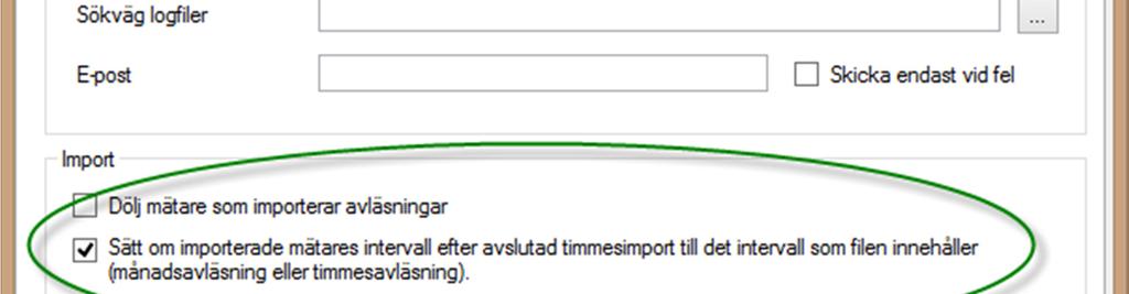 Detta är främst användbart om man har många mätare som tidigare varit månadsavlästa men som nu ska bli timmesavlästa tack vare att det timmesimportfil.